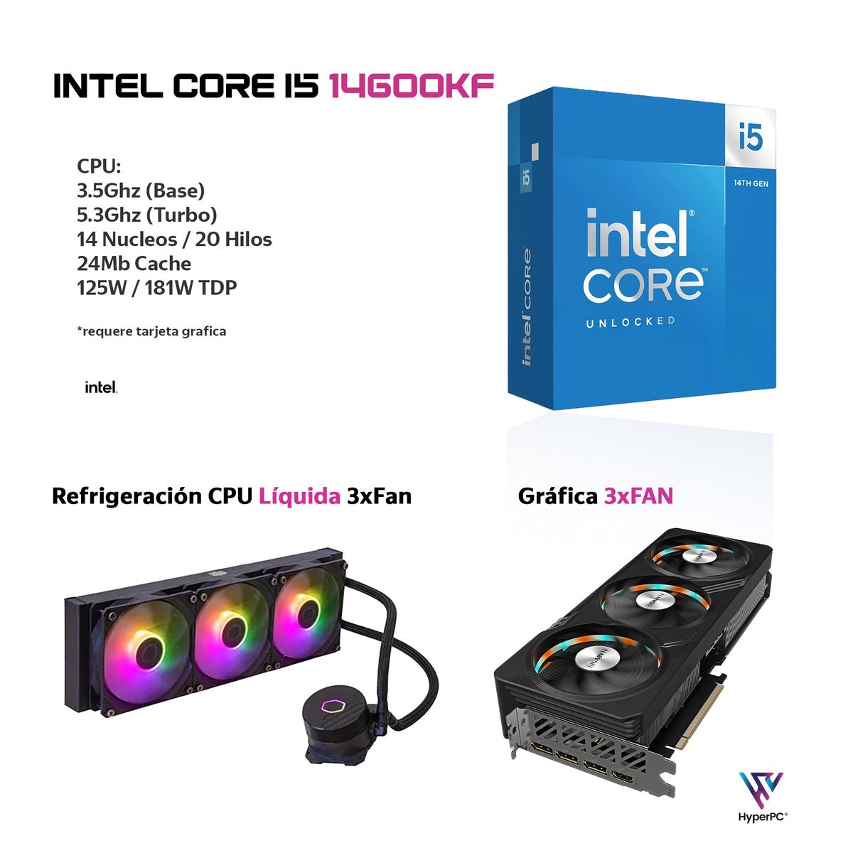 HYPERPC - PC GAMER INTEL CORE i5 14600K 64Gb DDR5 2Tb RX9070 XT 16Gb