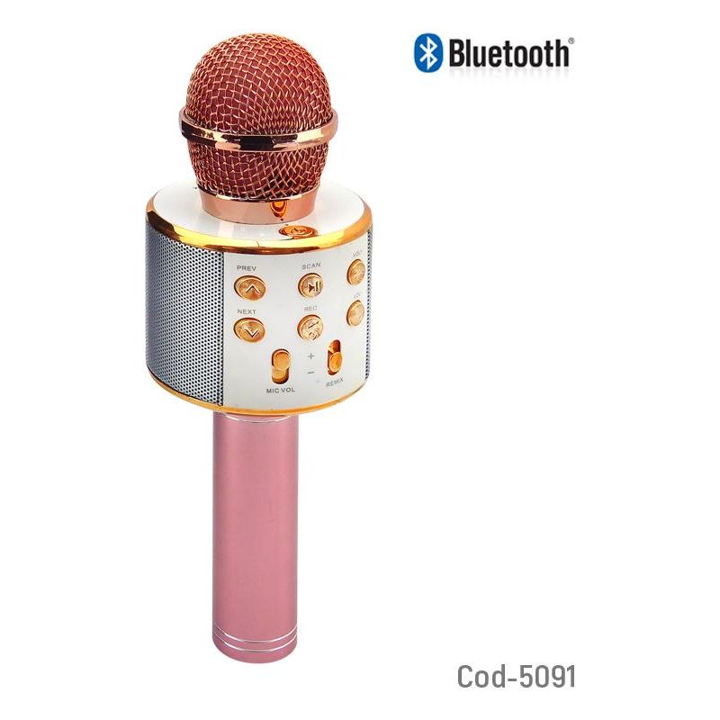 GENERICO - Micrófono Karaoke Bluetooth Recargable y Portátil