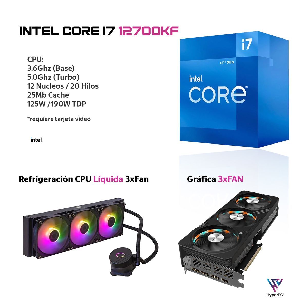 HYPERPC - PC GAMER INTEL CORE i7 12700K 64Gb DDR5 2Tb RTX 5060 Ti 16GB