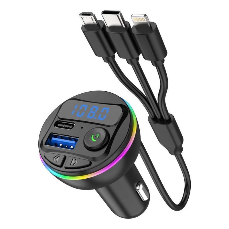 GENERICO - Transmisor Bluetooth Manos Libres con Luz y Carga Rápida