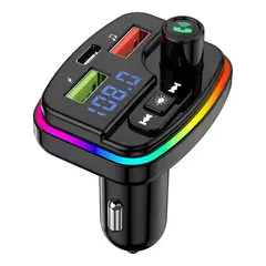 GENERICO - Transmisor Bluetooth con Carga Rápida y Luz Arcoíris