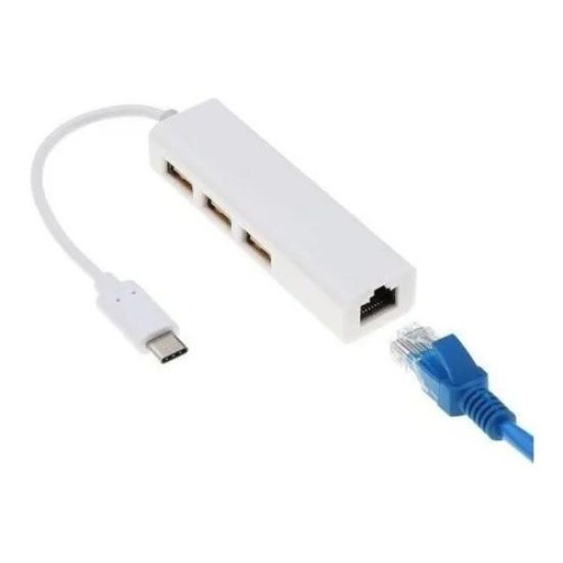 GENERICO - Adaptador USB 30 con Hub RJ45 y 3 Puertos USB