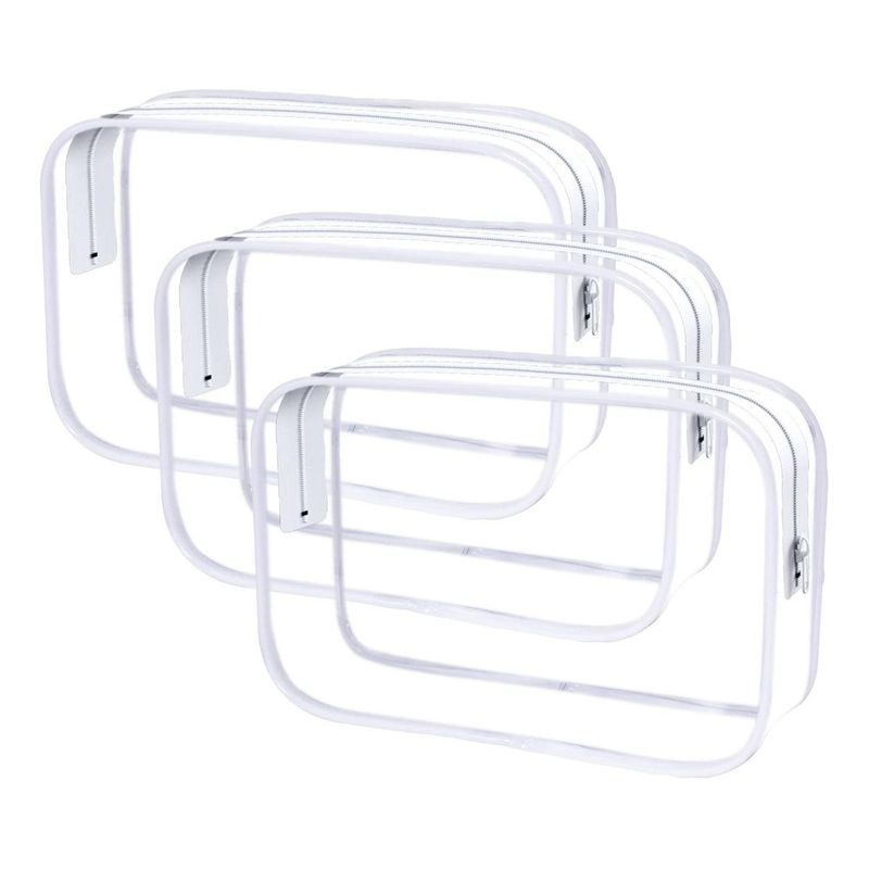 GENERICO - Bolsas de Maquillaje Transparentes y Expandibles 3 Pzas