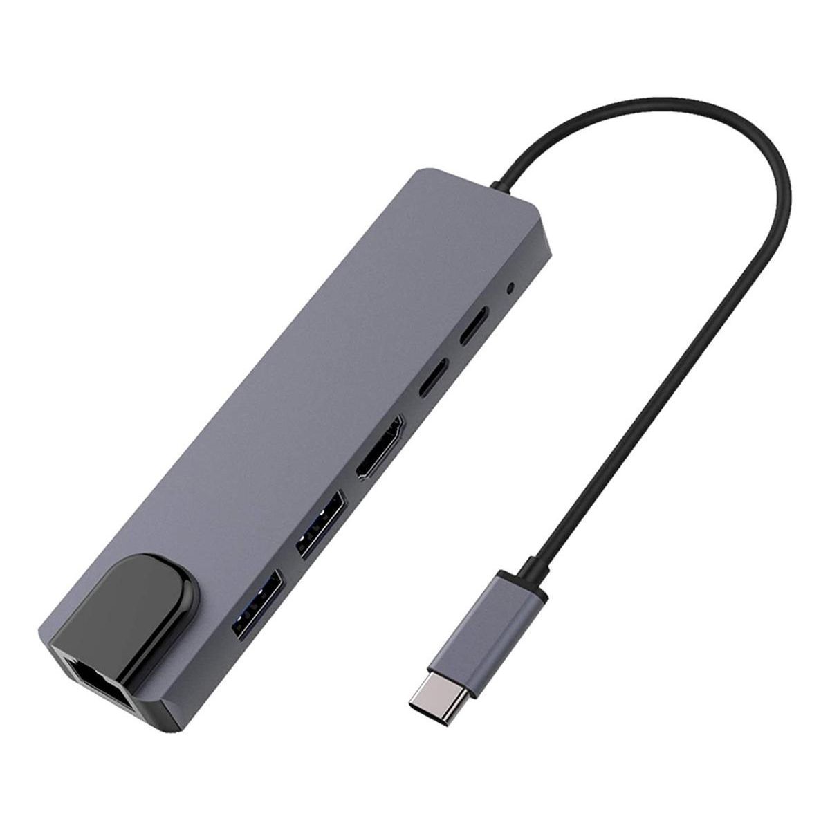 GENERICO - HUB 6 en 1 USB-C con HDMI 4K y Carga Rápida 100W