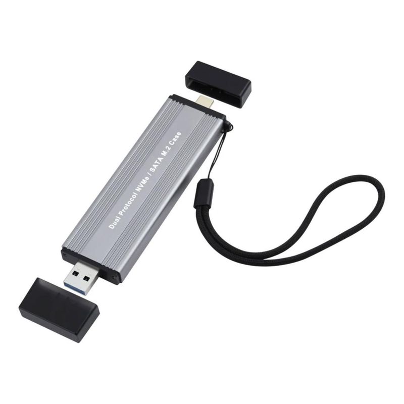 GENERICO - Caja Externa SSD M2 NVMESATA con USB-C y USB-A 10Gbps