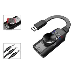 GENERICO - Tarjeta de Sonido USB 71 para Gamer con Control y Efectos
