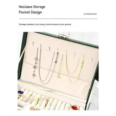 GENERICO - Organizador portátil de joyas con cerradura y diseño elegante