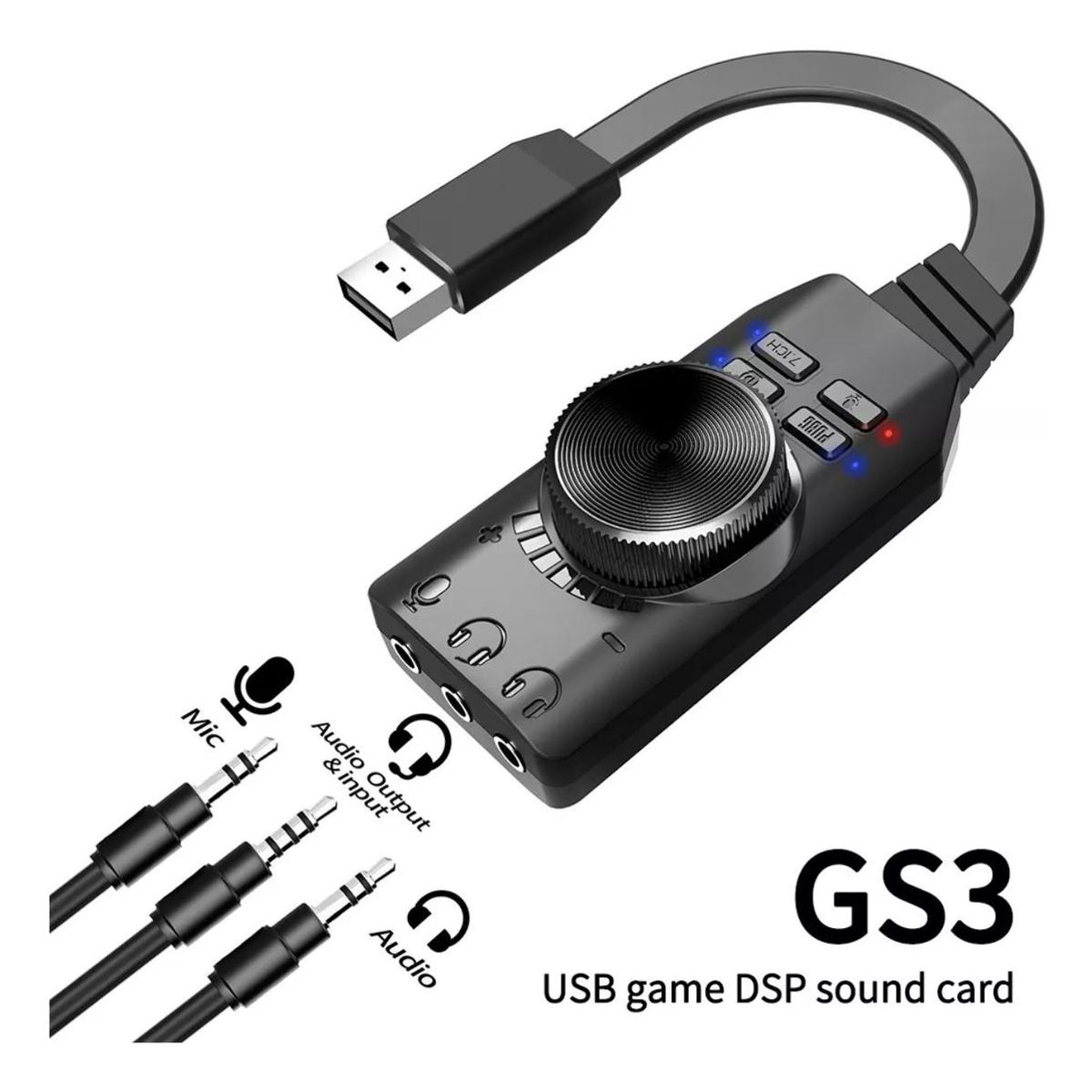 GENERICO - Tarjeta de Sonido USB 20 Externa 71 para Gamer