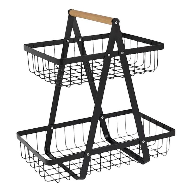 GENERICO - Frutero Metal Multiuso de 2 Niveles para Cocina y Hogar