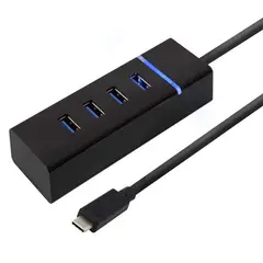 GEN - Hub Usb Adaptador Conector Tipo C Zapatilla Pc Notebook - Negro