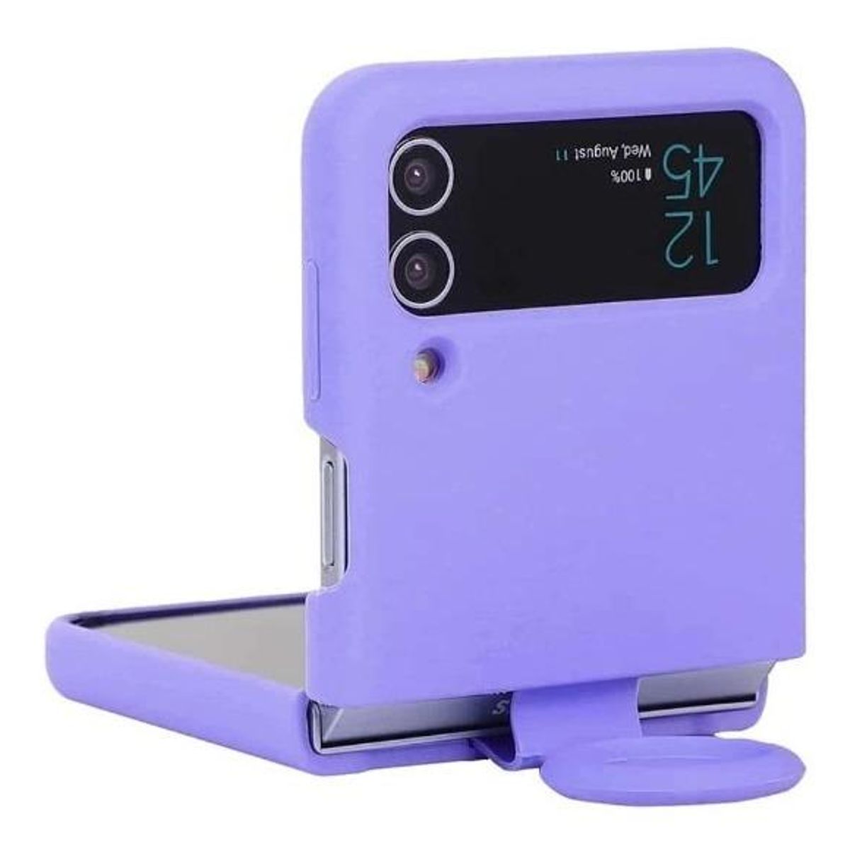 GENERICO - Funda de Silicona con Aro para Galaxy Z Flip 4 - Comodidad y Estilo