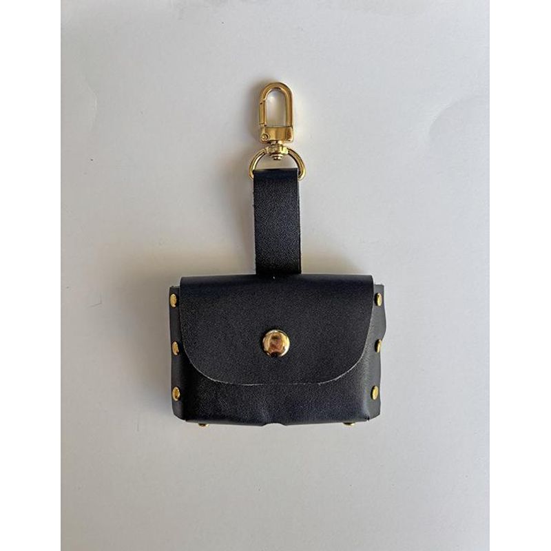 GENERICO - Estuche de Cuero Artesanal para AirPods Pro con Mosquetón