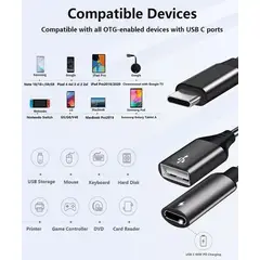 GENERICO - Adaptador USB Tipo C Macho para Carga y Transferencia Rápida
