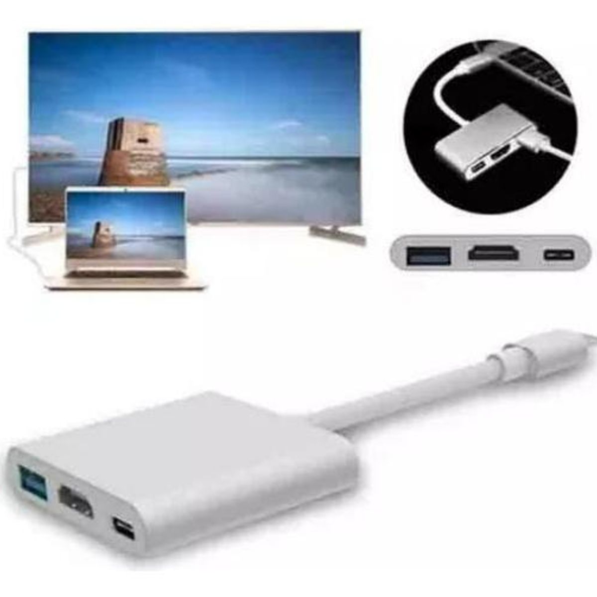 GENERICO - Adaptador USB-C a HDMI 4K con puerto USB 30 integrado