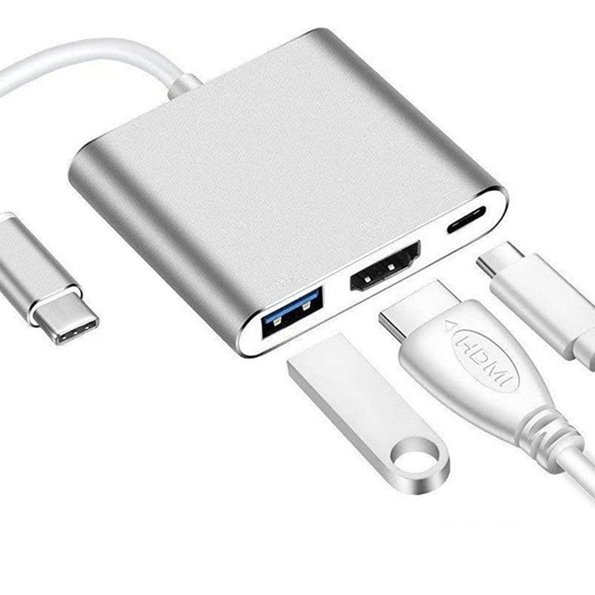 GENERICO - Adaptador 3 en 1 USB-C a HDMI 4K PD y USB 30