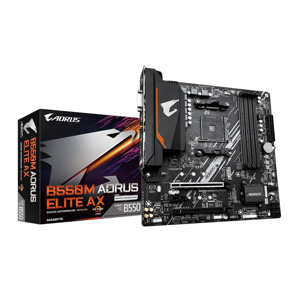 GIGABYTE - MB sAM4 AMD - Gigabyte B550M AORUS ELITE AX - 4x DDR4 - Micro ATX