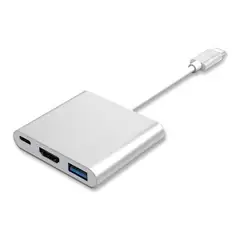 GENERICO - Adaptador USB-C a HDMI 4K con puerto USB 30 y carga rápida