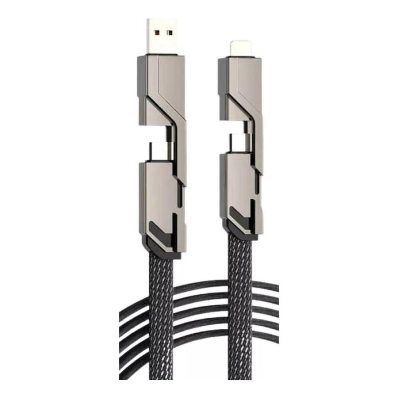 GENERICO - Cable USB Carga Rápida 4 en 1 100W 1m Transferencia 4K