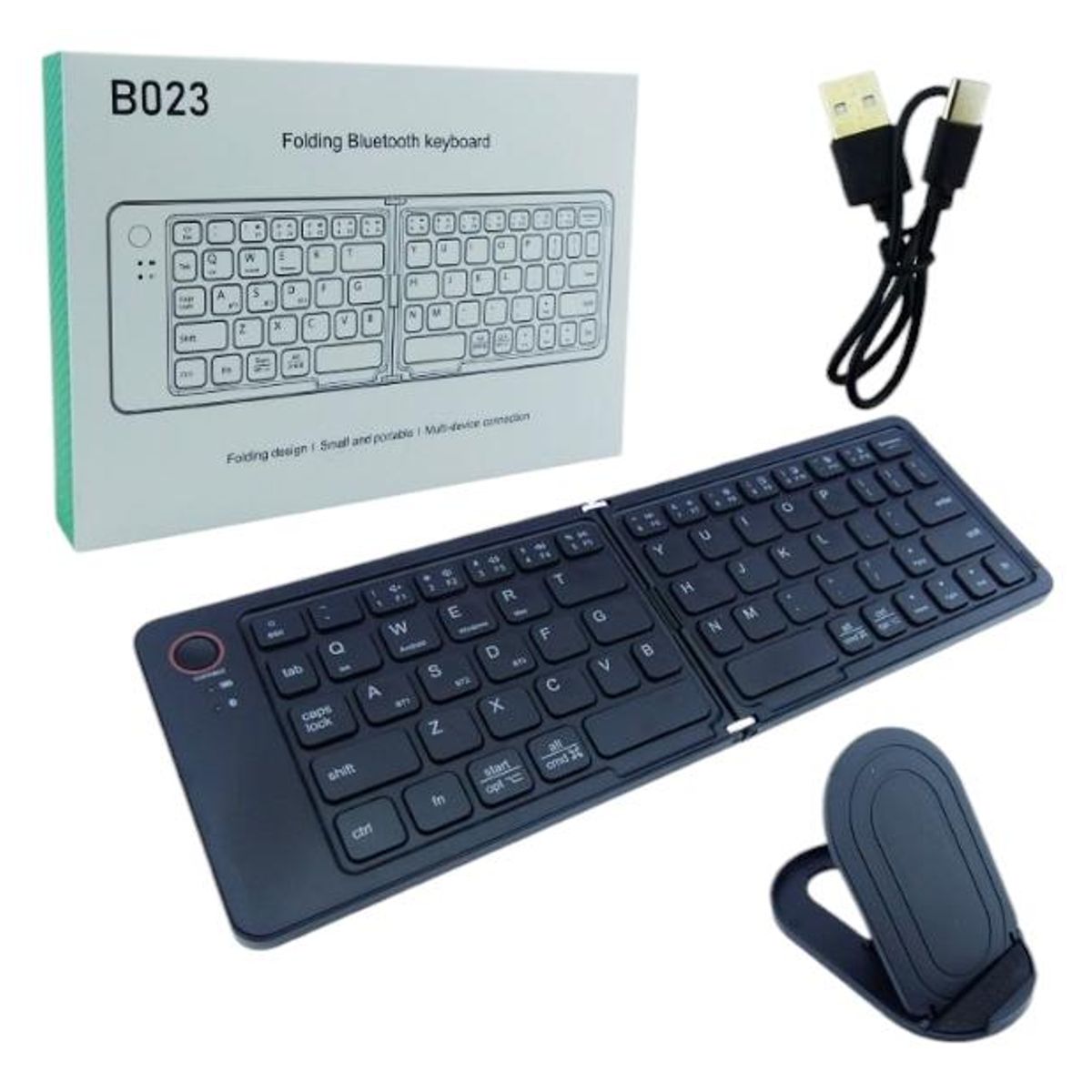 GENERICO - Teclado Mini Bluetooth Recargable con Soporte Integrado