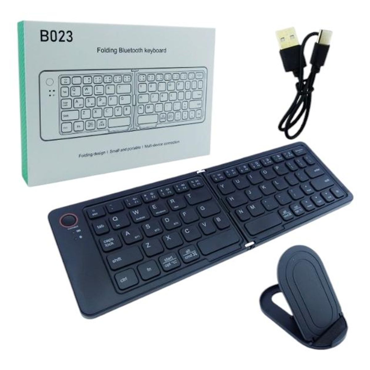 GENERICO - Teclado Mini Bluetooth Recargable con Soporte Integrado