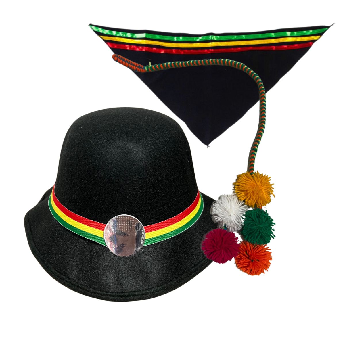 GENERICO - Gorro Nortino + Punta + Pom Pom Baile Trote Nortino