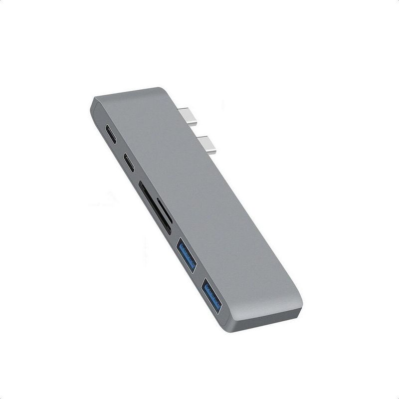 GENERICO - Adaptador USB-C 6 en 1 con puertos de alta velocidad