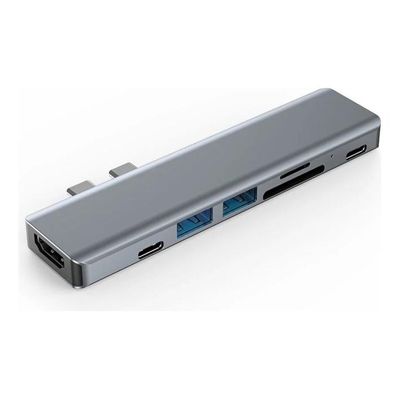 GENERICO - Hub USB C 7 Puertos 4K con Carga y Lector de Tarjetas SD