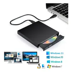 GENERICO - Grabador Externo USB 20 para DVD y CD portátil y práctico