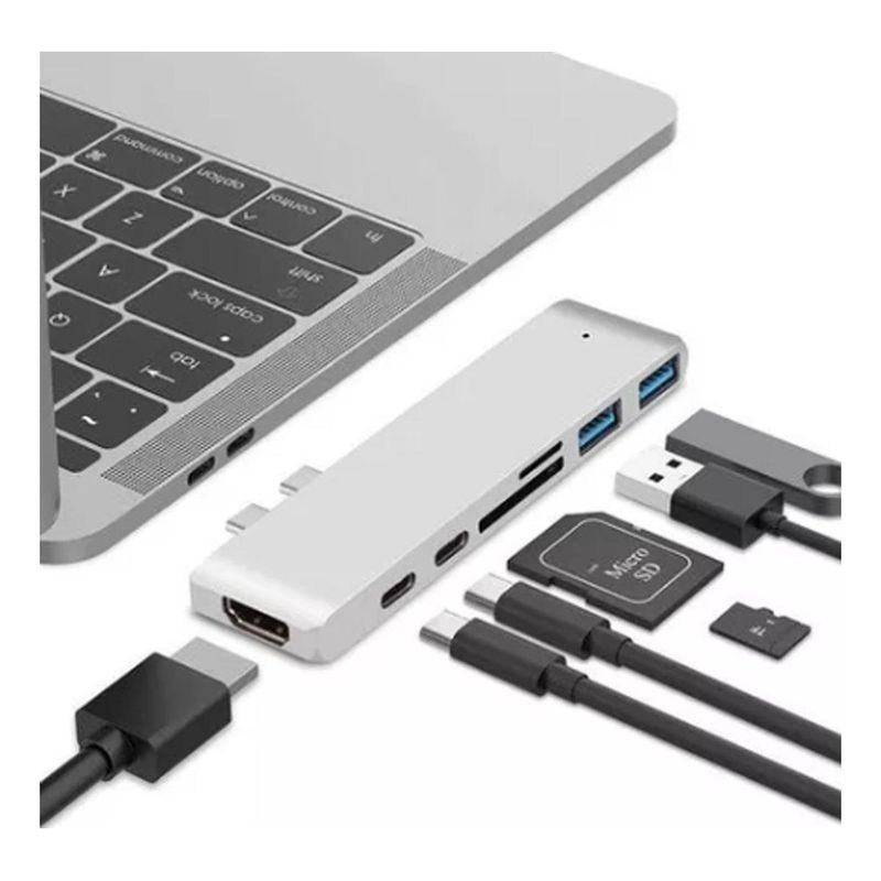 GENERICO - Hub Multifuncional USB-C para MacBook Pro 4K y Carga Rápida