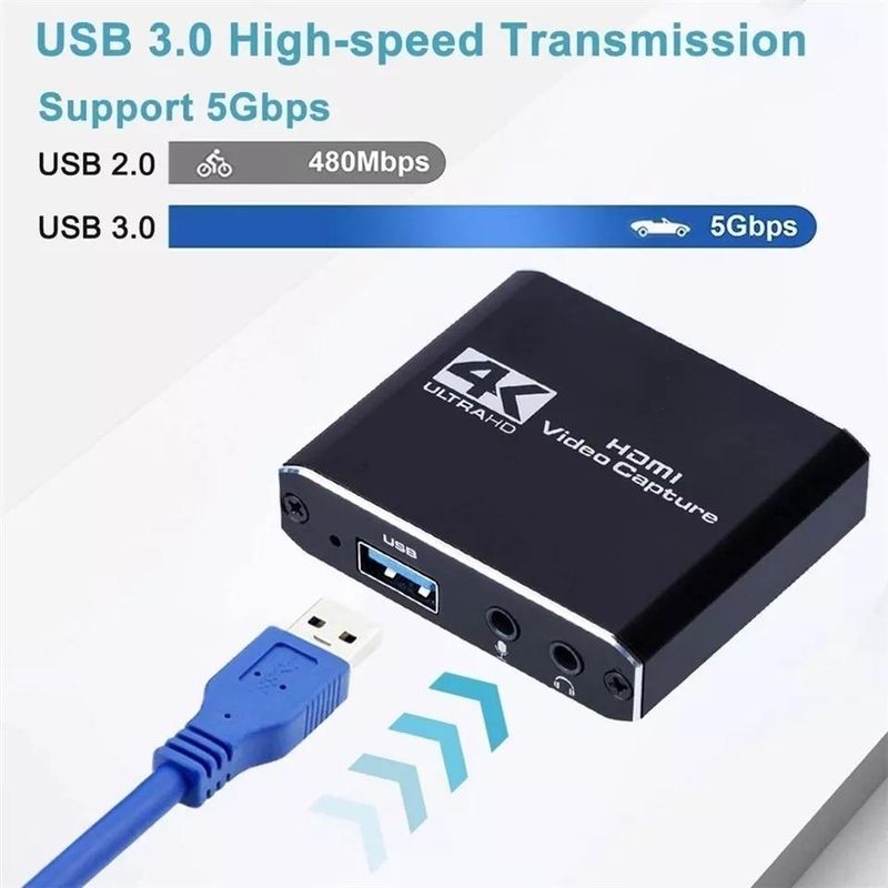 GENERICO - Tarjeta USB 4K de Captura de Video para Streaming y Juegos