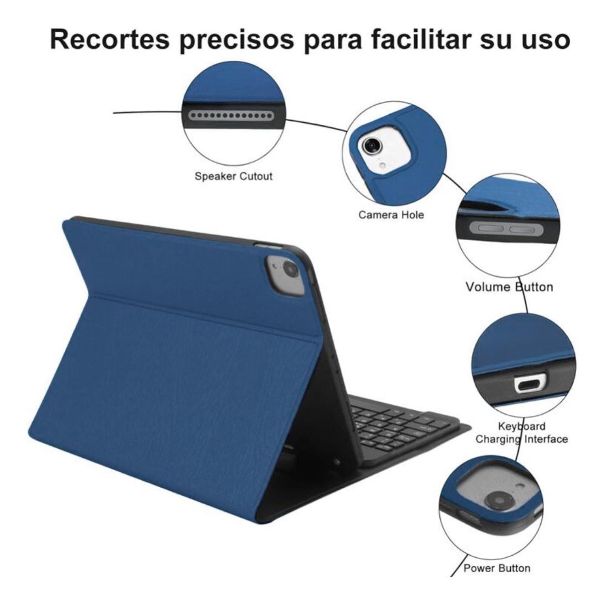 GENERICO - Funda con Teclado y Soporte para iPad Air 45 y Apple Pencil