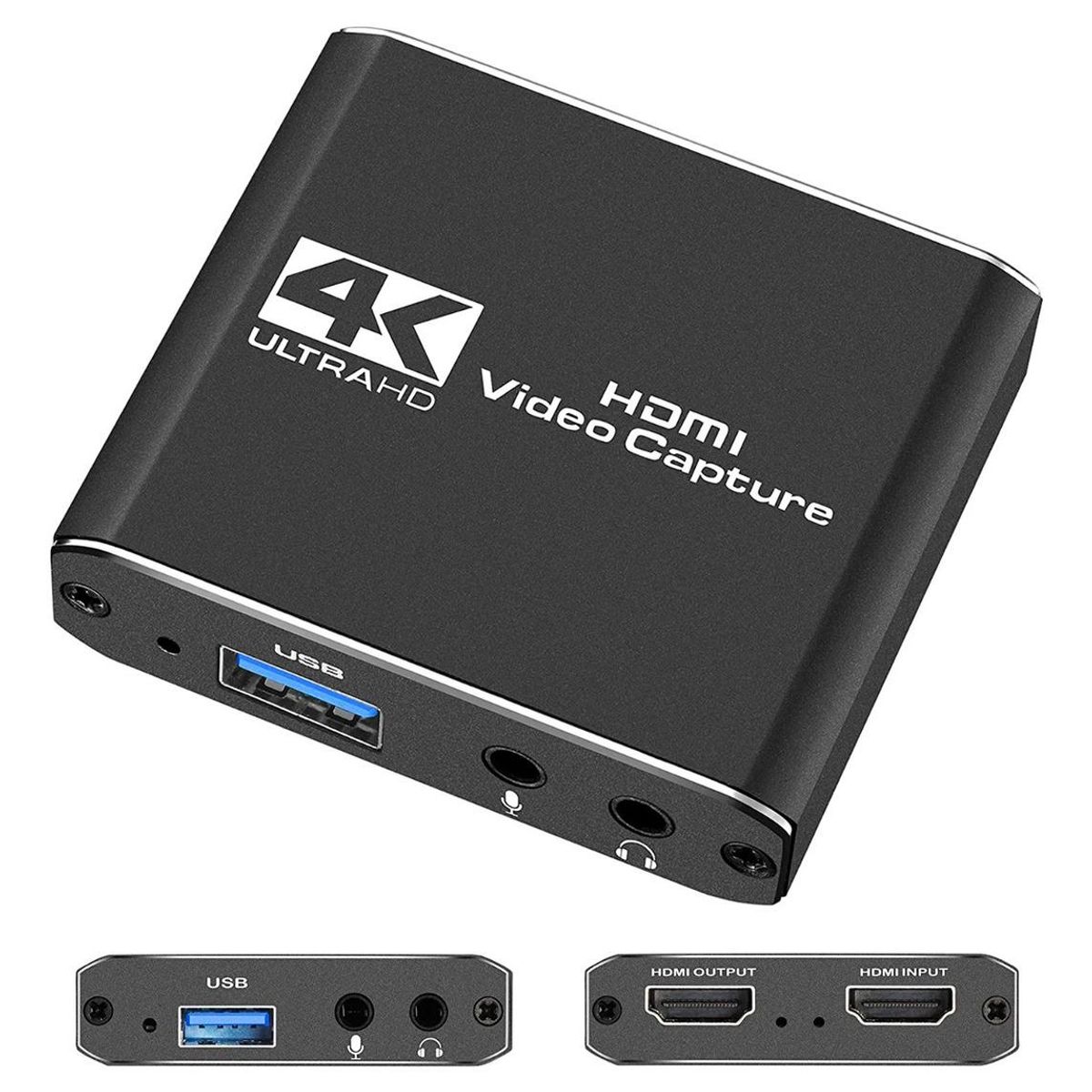 GENERICO - Capturadora de Video 4K HDMI con Salida USB y Audio Mic 35mm