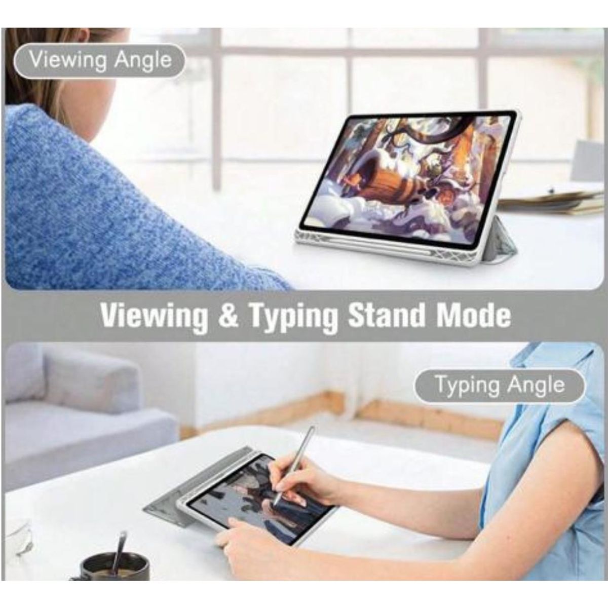 GENERICO - Funda Clear Smart Cover Mármol para iPad Air 11 M2 2024