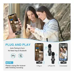 GENERICO - Micrófonos Inalámbricos Lavalier Tipo C para Grabación Clara