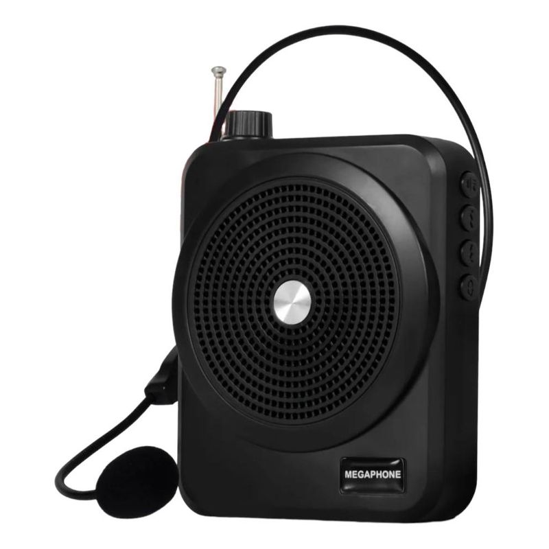 GENERICO - Megáfono Portátil con Micrófono y Radio FM Integrado