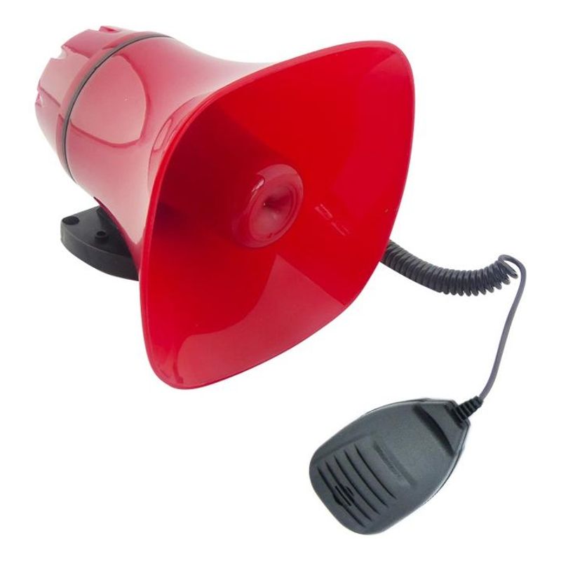 GENERICO - Megáfono 12V con grabador USB imán y micrófono espiral