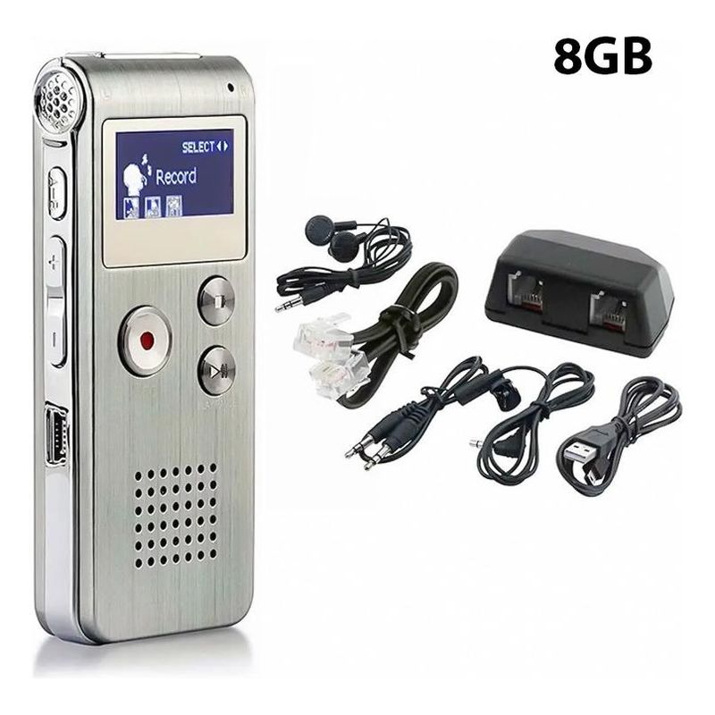 GENERICO - Grabadora Digital de Voz 8GB con Pantalla LCD y USB