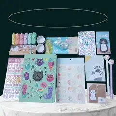 GENERICO - Set Adorable de Papelería Gatito con 13 Accesorios Únicos