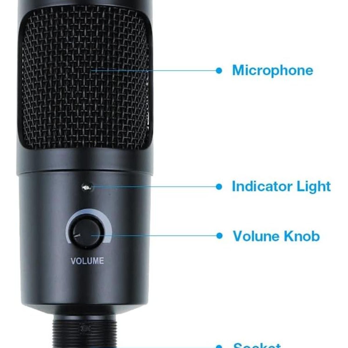GENERICO - Micrófono USB de Condensador con Soporte Omnidireccional