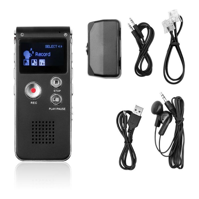 GENERICO - Grabadora Digital de Voz 8GB con Pantalla LCD y USB