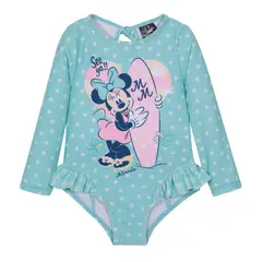DISNEY - Traje de Baño Bebe Niña Entero UV50 MLarga Minnie - Verde