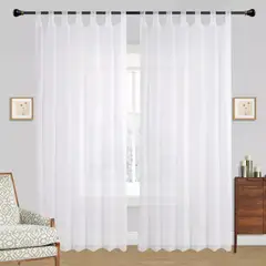 OKAY - Cortina Velo Liso Con Presilla 140x220 Cm 2 Paño - Blanco