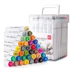 GENERICO - Set de 24 Marcadores Doble Punta y Block para Colorear