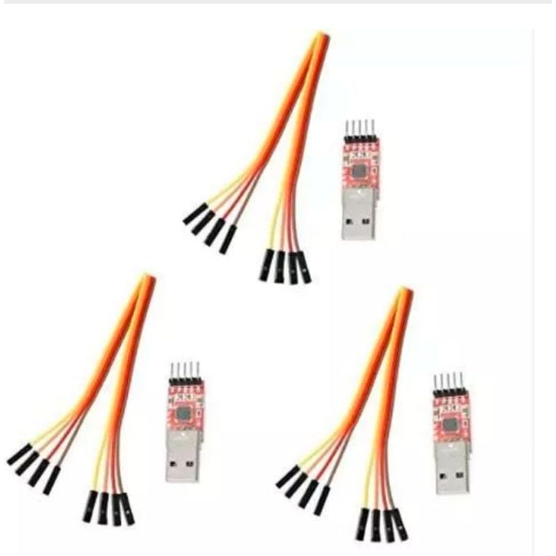 GENERICO - Conjunto de 3 Módulos USB a TTL y Cable Dupont 5 Pines