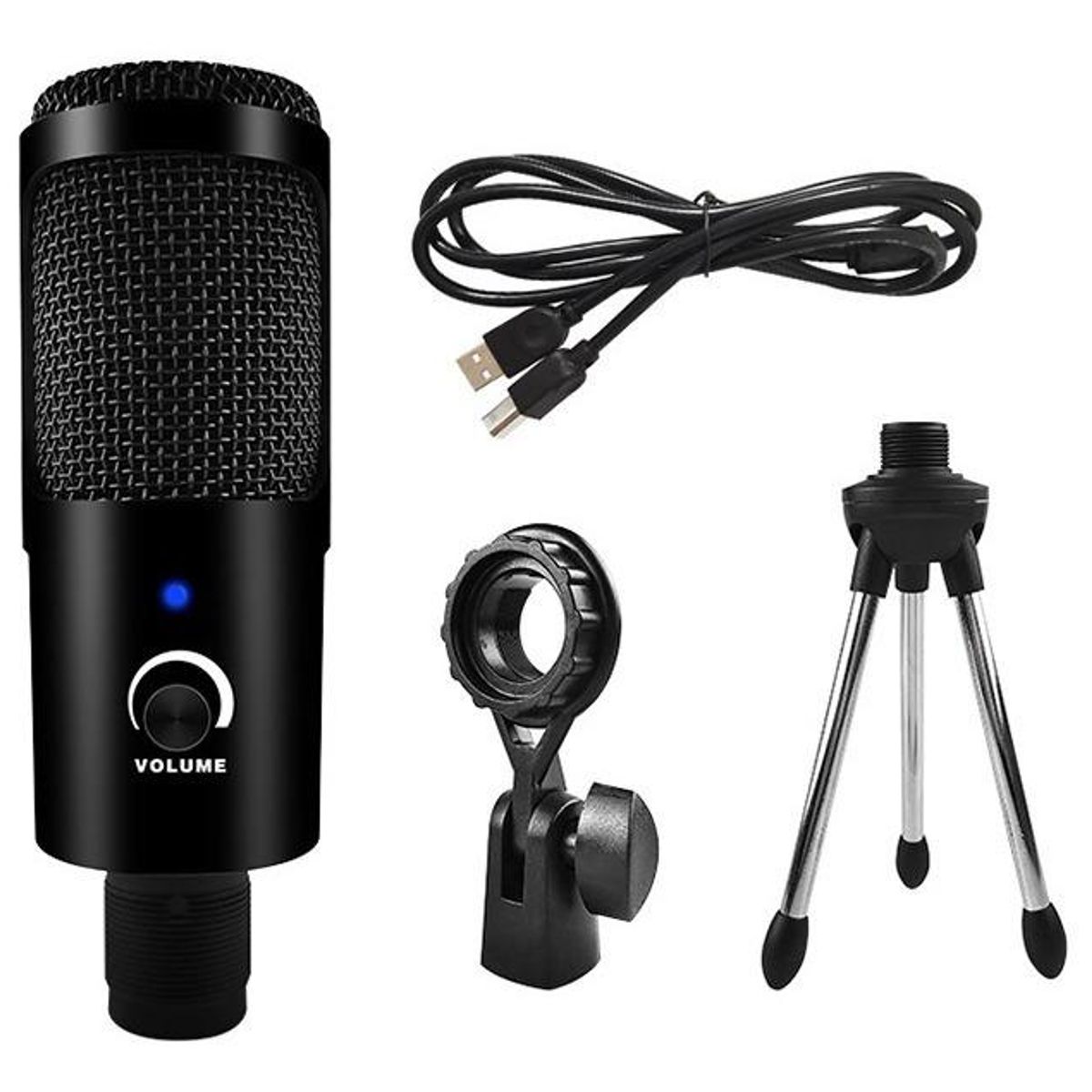 GENERICO - Micrófono USB de Escritorio con Cancelación de Ruido Cardioide