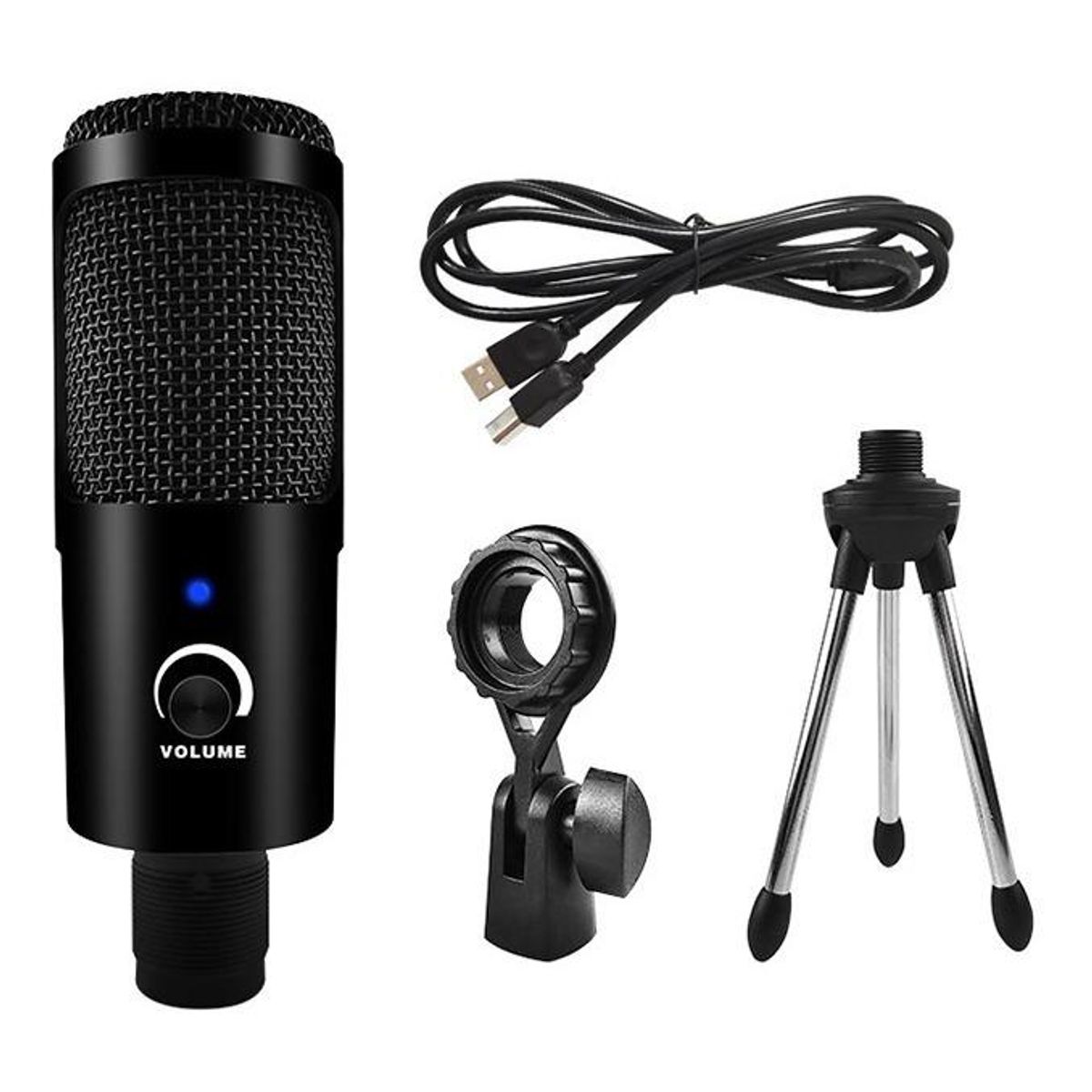 GENERICO - Micrófono USB de Escritorio con Cancelación de Ruido Cardioide