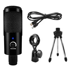 GENERICO - Micrófono USB de Escritorio con Cancelación de Ruido Cardioide