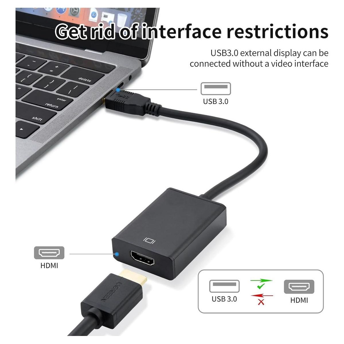GENERICO - Adaptador USB 30 a HDMI para video Full HD 1080p