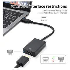 GENERICO - Adaptador USB 30 a HDMI para video Full HD 1080p