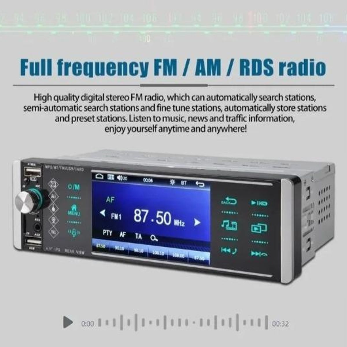 GENERICO - Reproductor MP5 1 DIN Pantalla Táctil y Bluetooth Integrado